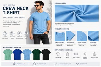 NEW Round Neck T-Shirt Half Sleeves pack of 5 (Random Color)